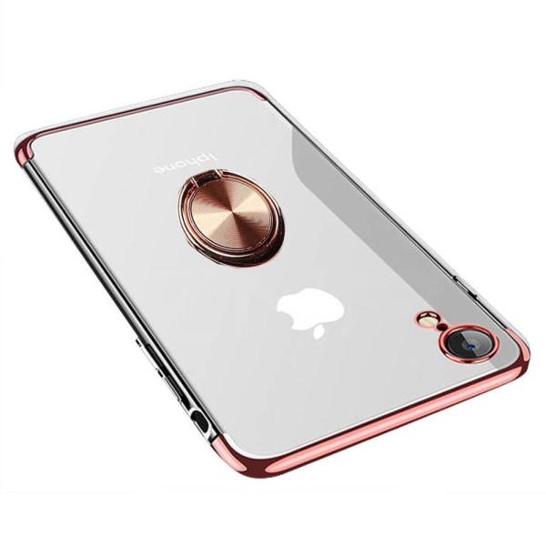 Stilig FLOVEME silikonetui med ringholder - iPhone XR Silver