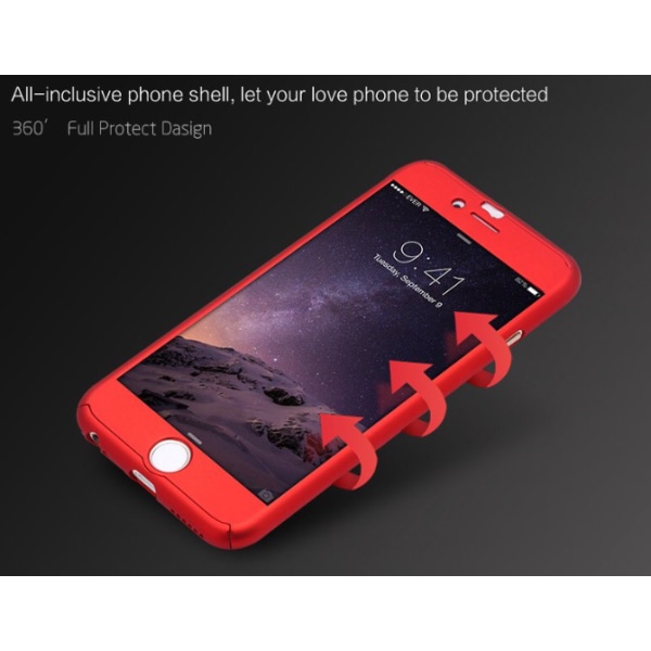 Praktisk beskyttelsescover til iPhone 7 PLUS (for- og bagside) SORT Svart