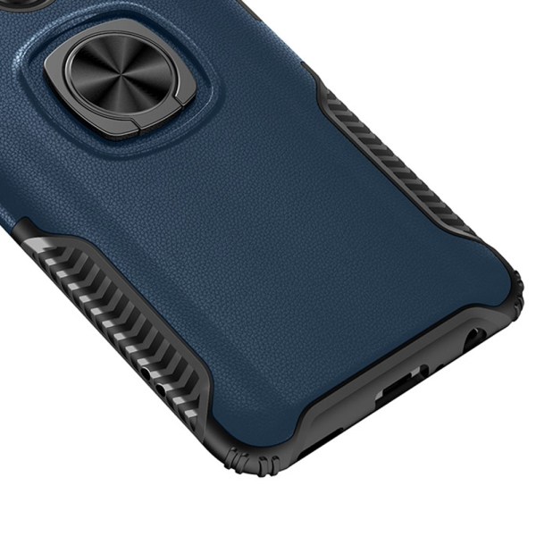 Praktisk Smart LEMAN Cover Ring Holder - Samsung Galaxy A8 2018 Mörkblå
