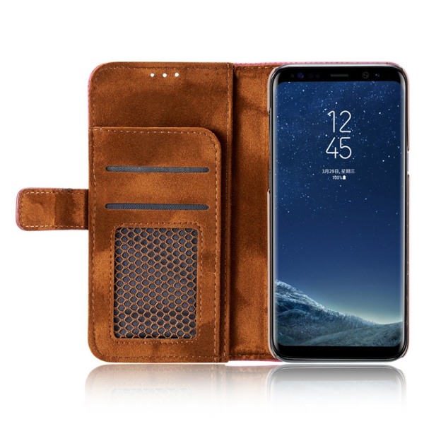 Retro deksel med lommebok i PU-skinn til Samsung Galaxy S8 Blå