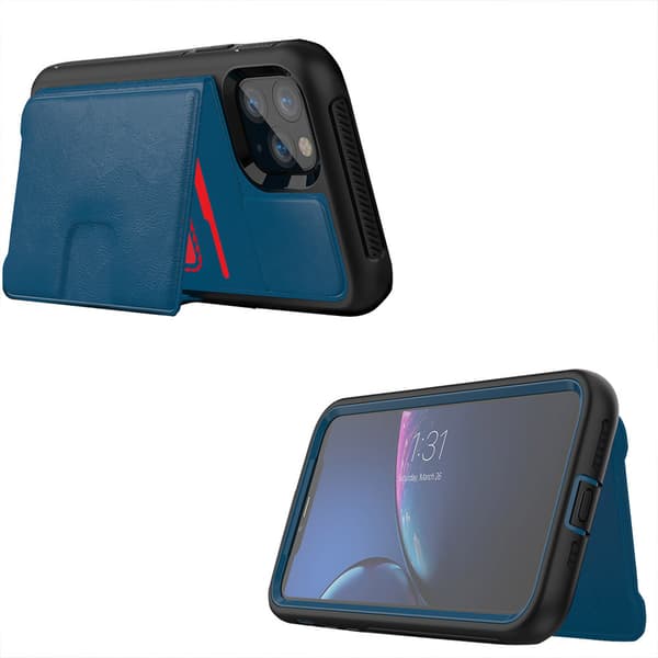 Stötdämpande Skal med Korthållare - iPhone 11 Pro Max Blå