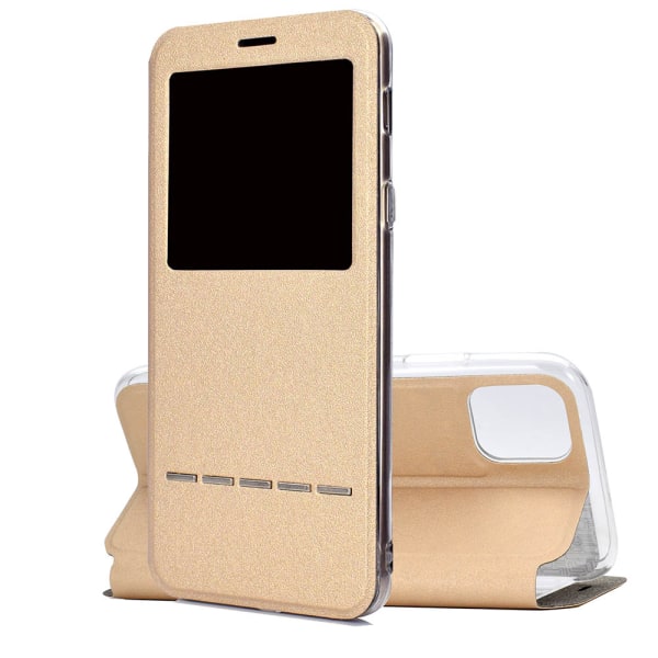 Smooth Case Answer funktion med vindue - iPhone 11 Guld