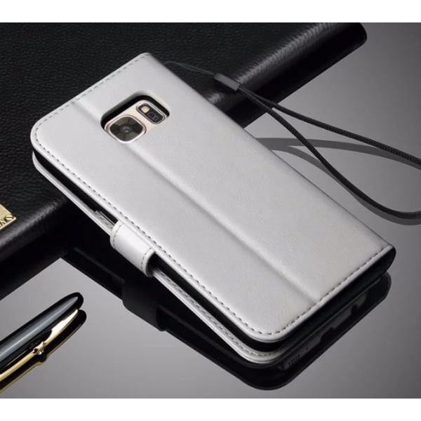 Samsung Galaxy S7 stilig lommebokdeksel fra LEMAN Vit