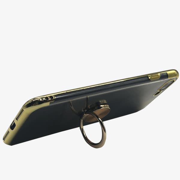 Skyddande Silikonskal med Ringh�llare - iPhone 7 Plus Svart