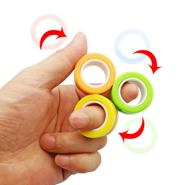 Fidget Toy / Spinner Magnetiska Ringar / Magic Rings Grön