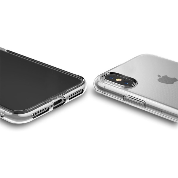 Dobbeltsidig silikondeksel med berøringsfunksjon for iPhone XS Max Blå