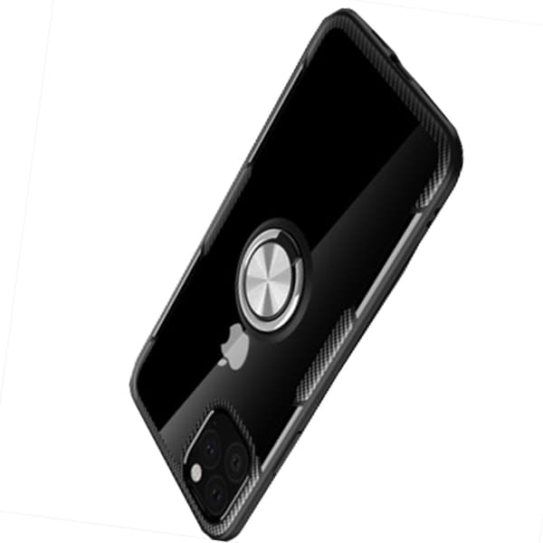 Glat LEMAN cover med ringholder - iPhone 11 Blå/Silver