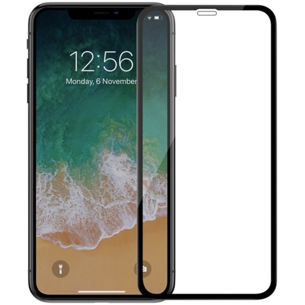 D: Fence Screen Protector (3-PACK) for iPhone XS Max (ramme) Svart