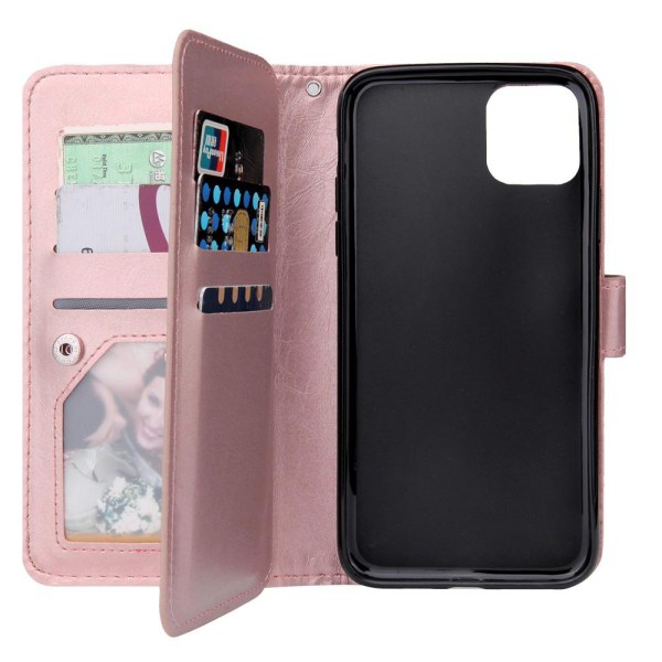 Smart og romslig lommebokdeksel (9-kort) - iPhone 12 Pro Max Rosaröd