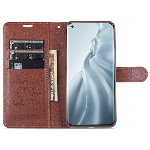 Praktiskt AZNS Plånboksfodral - Xiaomi Mi 11 Röd