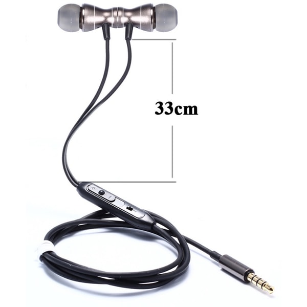 TOMKAS In-ear Magnetic Earphone With Mic In-lineControl Guld