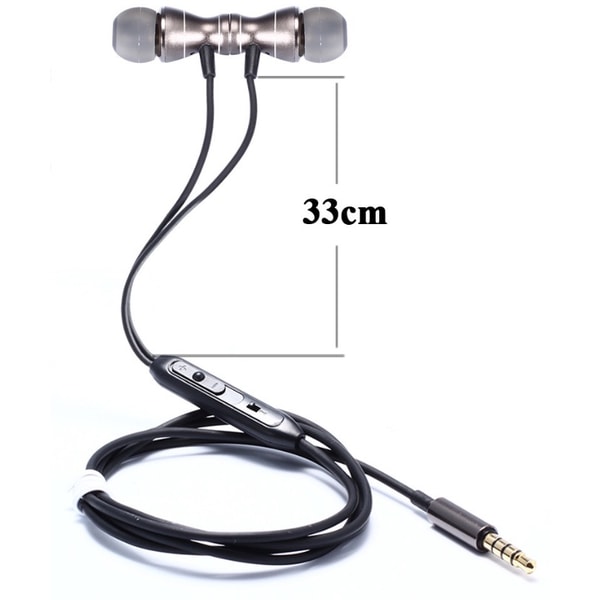 TOMKAS In-ear Magnetic Earphone With Mic In-lineControl Mörkgrå