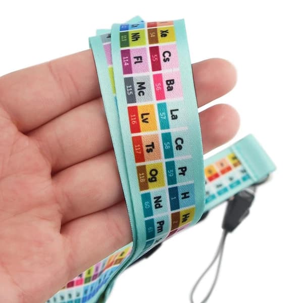 Holdbar Unik Periodic Table Nøglering Svart