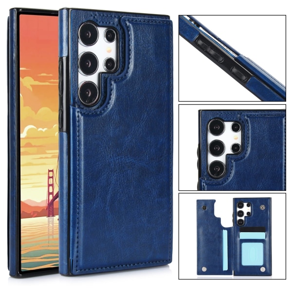 Stilig deksel med lommebok/kortspor for Samsung Galaxy S24 Ultra Brun