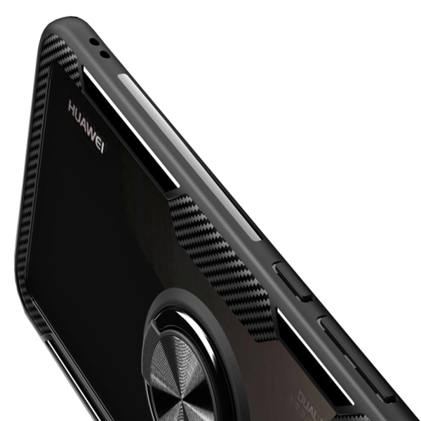 Huawei P30 Lite - Stødabsorberende cover med ringholder LEMAN Blå