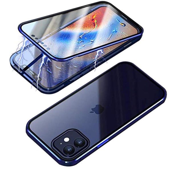 Praktisk magnetisk dobbeltskal - iPhone 12 Blå
