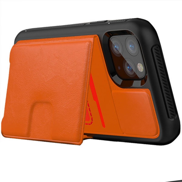 iPhone 11 Pro Max - Hyvin harkittu kulutusta kestävä kansi korttikotelolla Orange