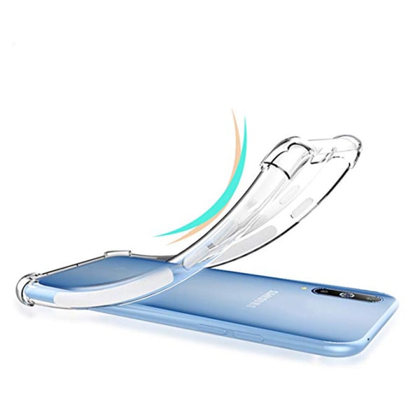 Samsung Galaxy A50 - Smart ekstra tykt hjørne silikondeksel Transparent/Genomskinlig