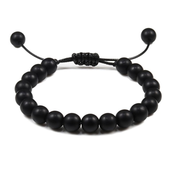 Stilrent Slittåligt Stenkulors Armband Black Pine Red