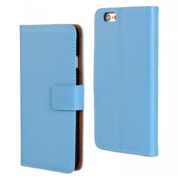 Stilfuldt eksklusivt RETRO Wallet etui i læder iPhone 7 PLUS Blå