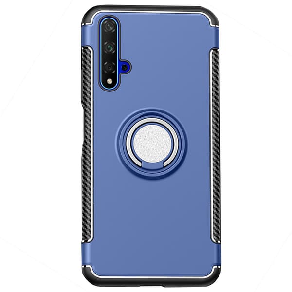Genomtänkt Skal med Ringhållare - Huawei Nova 5T Silver