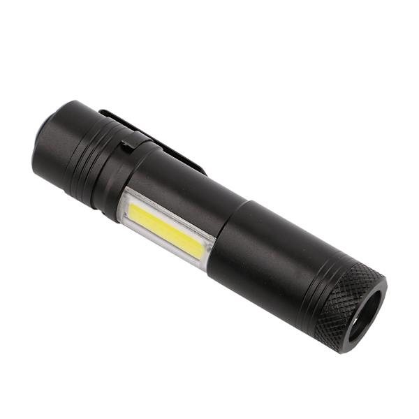 Mini COB LED Liten och Smidig Ficklampa Svart