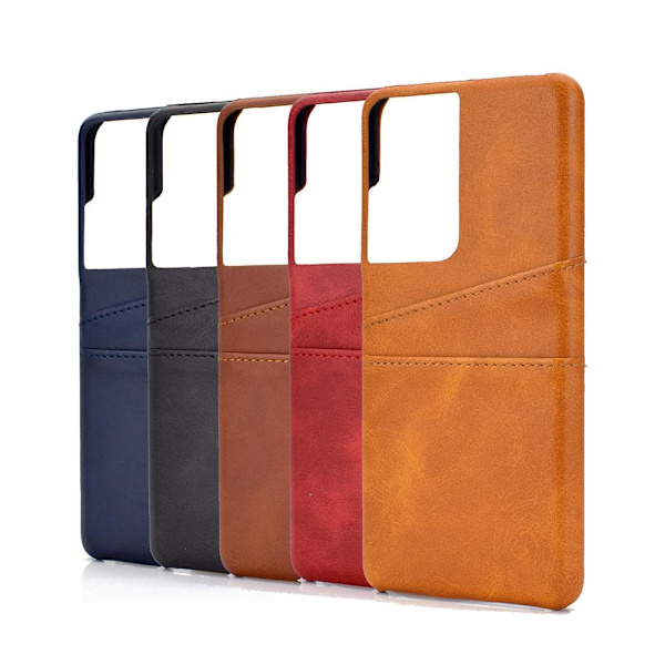 Stilfuldt cover med kortrum - Samsung Galaxy S21 Ultra Röd