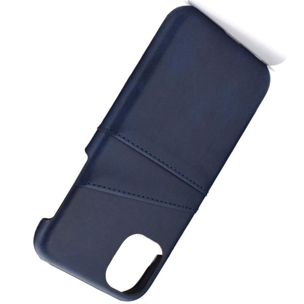 Stilfuldt glat cover med kortrum - iPhone 12 Mörkblå