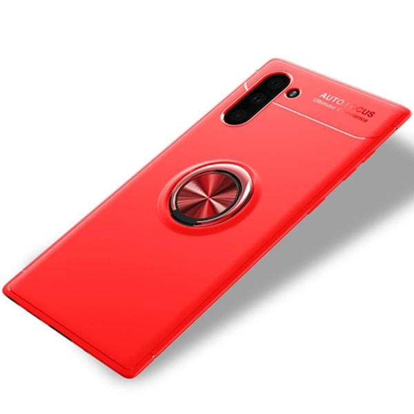 Glat Beskyttende Cover Ring Holder - Samsung Galaxy Note10 Röd/Röd