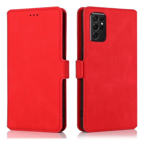 Effektivt lommebokdeksel - Samsung Galaxy S21 Ultra Röd