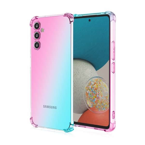 Samsung Galaxy S24 FE - Klar Design & Maxat Skydd Blå/Rosa