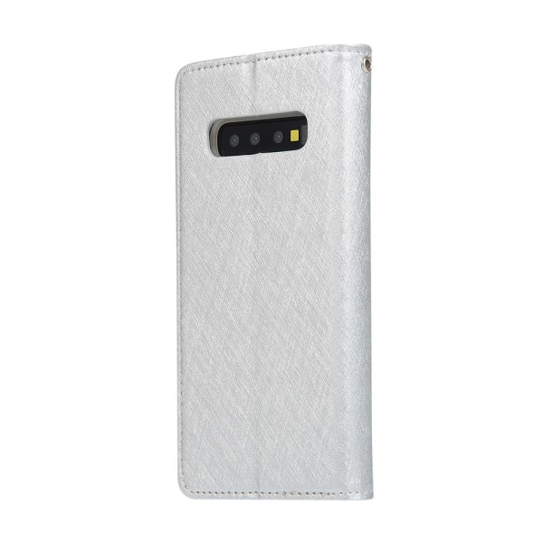 Skyddande Plånboksfodral - Samsung Galaxy S10+ Silver