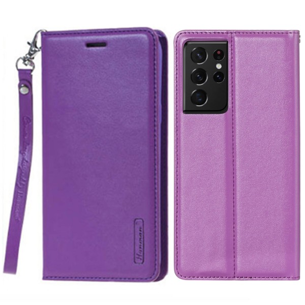 Hanman's Elegant Wallet-deksel til Samsung Galaxy S23 Ultra Marinblå