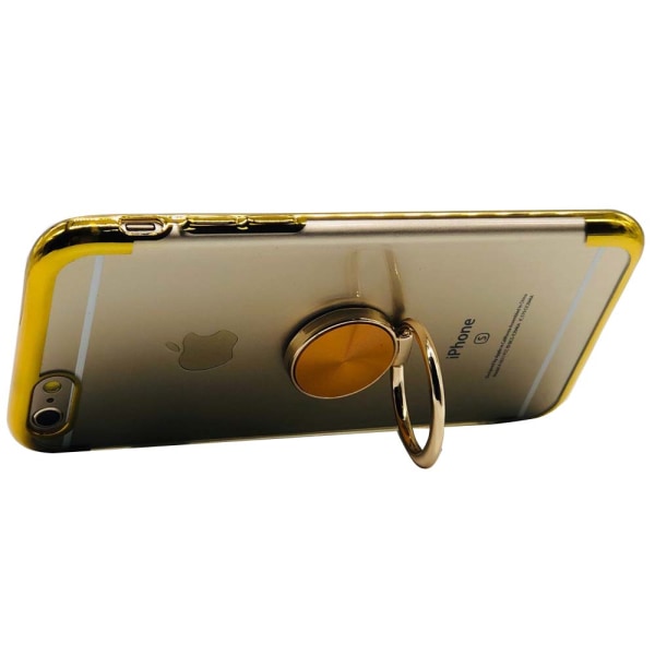Ainutlaatuinen silikonikuori sormustelineellä - iPhone 5/5S Guld