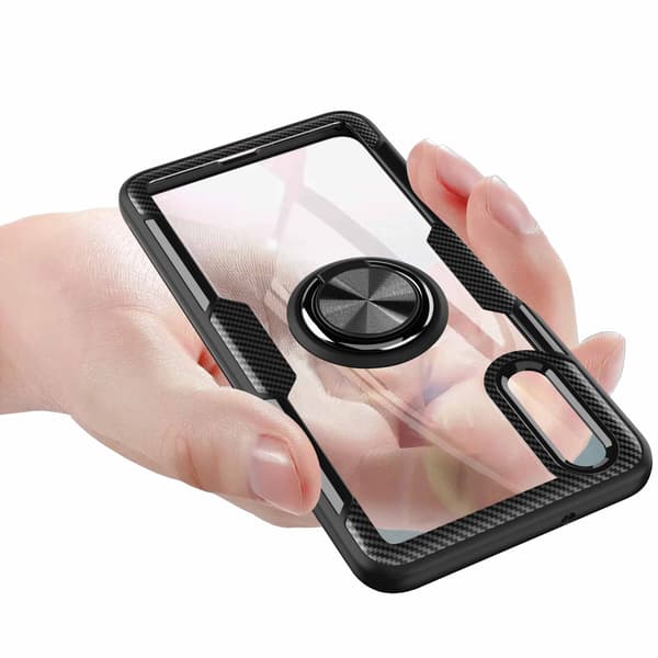 Robust Skal med Ringhållare - Huawei P20 Röd/Silver