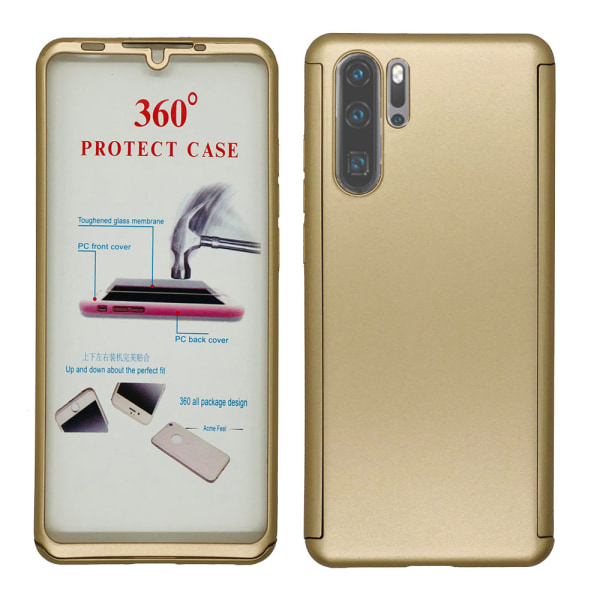 Huawei P30 Pro - Stilsäkert Effektfullt 360 Fodral (FLOVEME) Guld