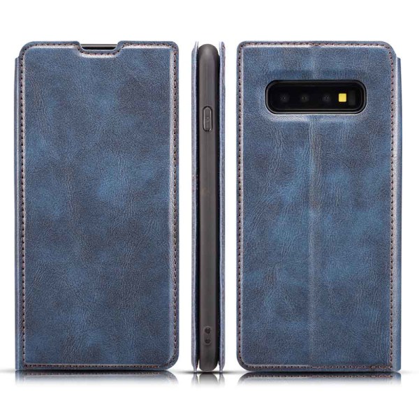 Smidigt Vintage Pl�nboksfodral - Samsung Galaxy S10+ Svart