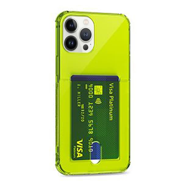 Stötdämpande Silikonskal med Kortfack - iPhone 13 Pro Max Blå