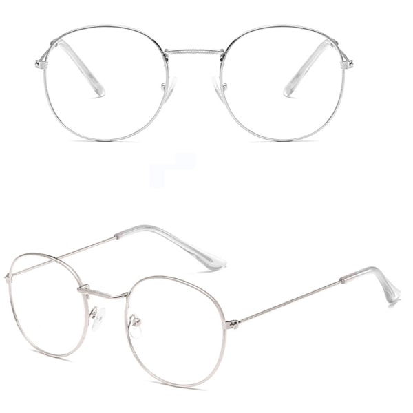 Klassiska Läsglasögon (-1.0 till -6.0) för Närsynthet Silver -1.0