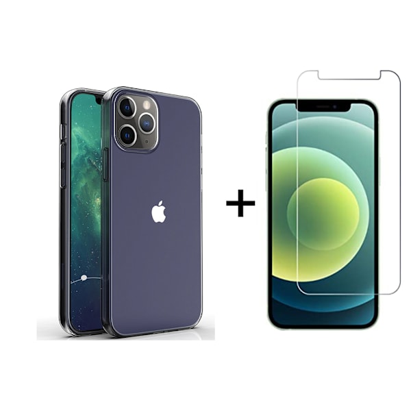 Silikonskal Plus Skärmskydd - iPhone 12 Pro Max Transparent