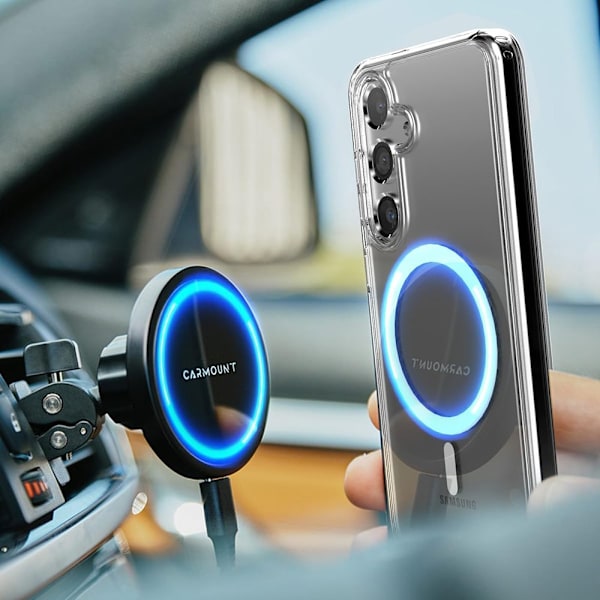 Smsung Galaxy S25 - Magnetiskt Praktiskt med stötskydd Transparent