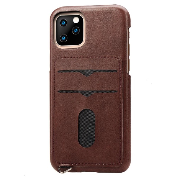 iPhone 11 Pro - Kraftfullt Vintage Skal med Kortfack Mörkbrun