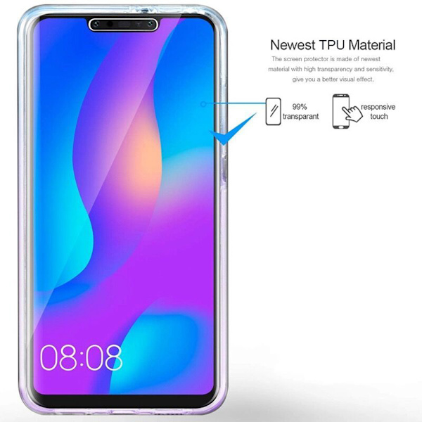 Dobbelt silikone cover Touch funktion - Huawei P Smart 2019 Blå