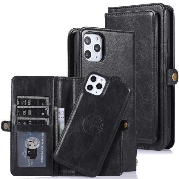Stilig dobbel lommebokdeksel - iPhone 11 Pro Svart