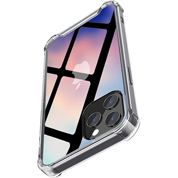 Suojaava Floveme silikonikotelo + näytönsuoja - iPhone 12 Pro Transparent/Genomskinlig