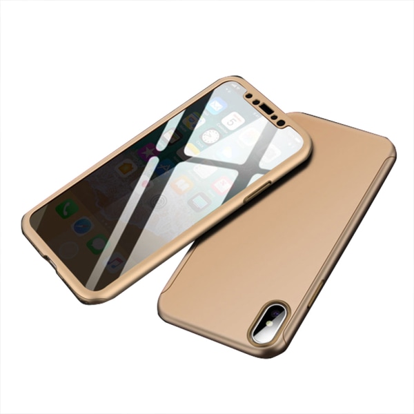 iPhone XS Max - Stilfuldt smart dobbeltcover (Floveme) Guld