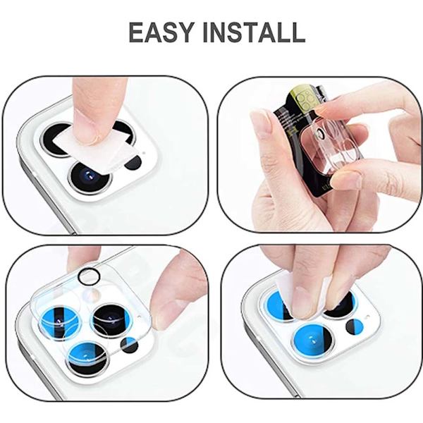 3-PAKKAUS 3-in-1 Etu- ja takapuoli + Kameran linssinsuojat iPhone 13 Pro Transparent/Genomskinlig