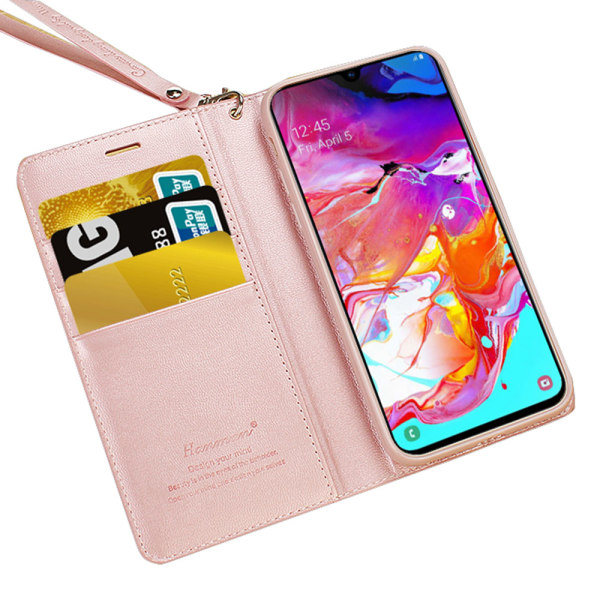 Genomtänkt Plånboksfodral - Samsung Galaxy A70 Rosaröd