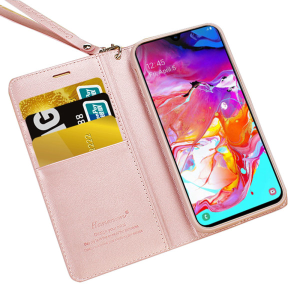 Huomaavainen lompakkokotelo - Samsung Galaxy A70 Rosaröd