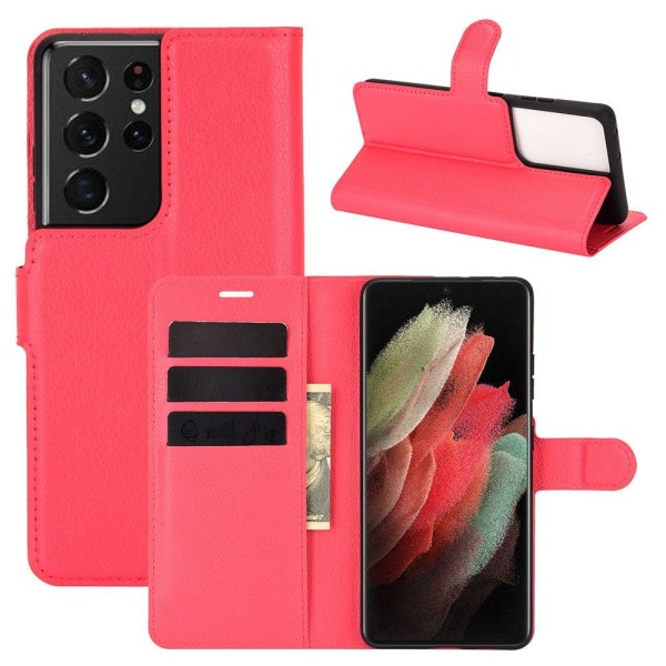 Stilsäkert NKOBEE Plånboksfodral - Samsung Galaxy S21 Ultra Ljusrosa